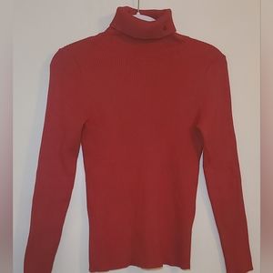 Lauren Ralph Lauren | Top - Ribbed, T-Neck (Red) - M